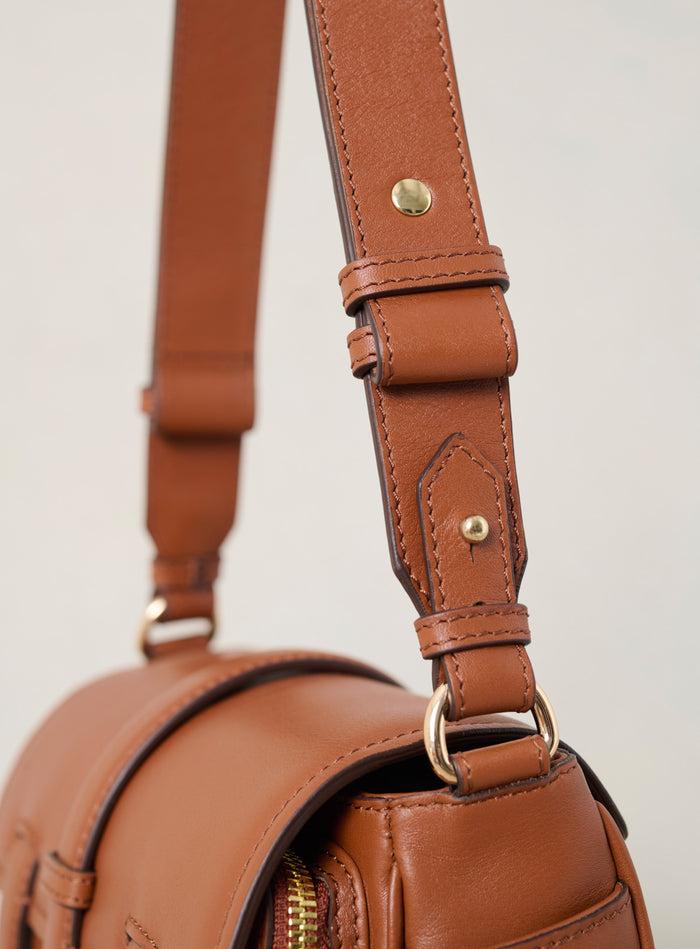 Petite Mendigote Steve - Petit Sac Cargo En Cuir Camel