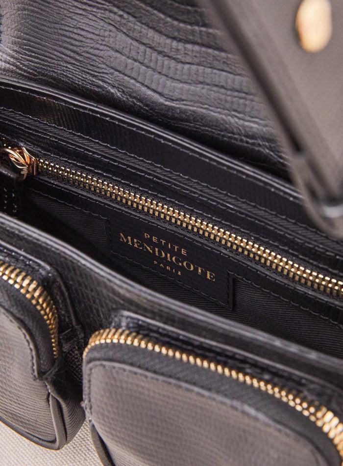 Petite Mendigote Steve - Petit Sac Cargo Noir En Cuir