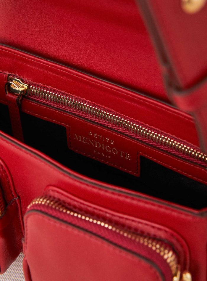 Petite Mendigote Steve - Petit Sac Cargo Rouge En Cuir