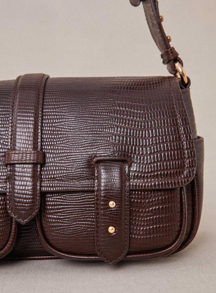 Petite Mendigote Steve - Sac Cargo Marron Chocolat En Cuir