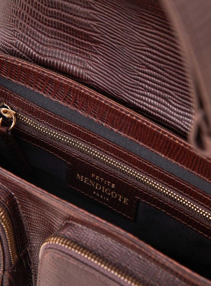 Petite Mendigote Steve - Sac Cargo Marron Chocolat En Cuir