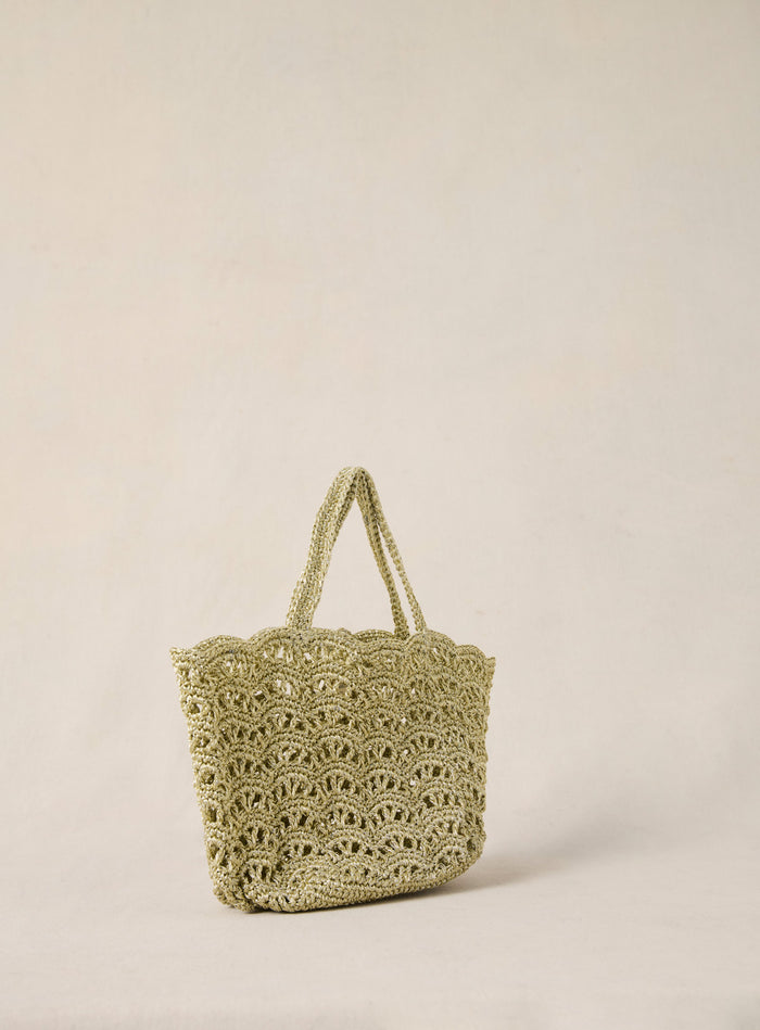 Petite Mendigote Sweety - Sac Cabas Doré En Dentelle Et Crochet