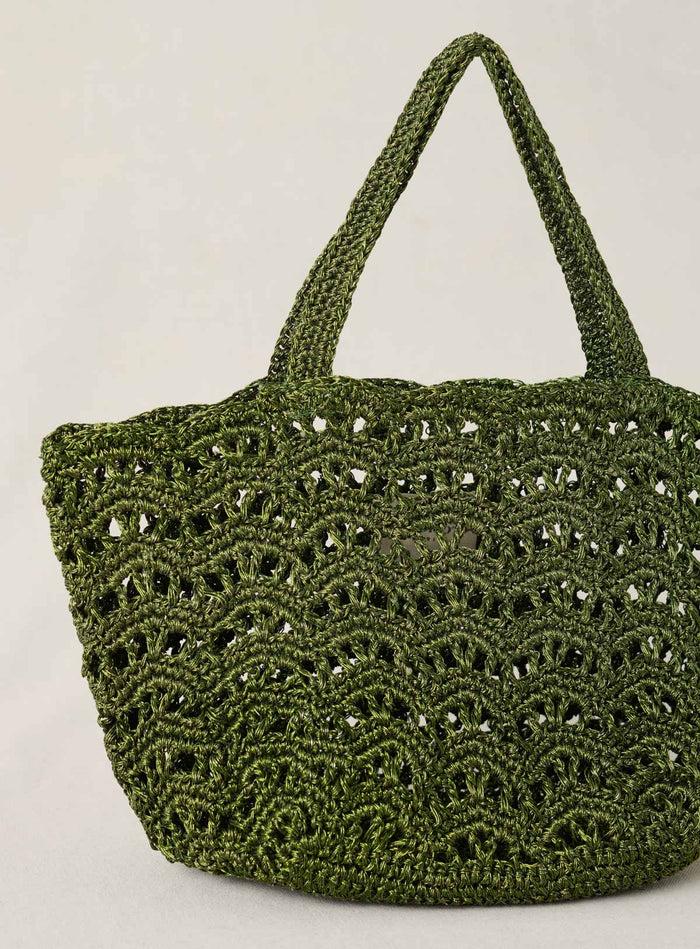 Petite Mendigote Sweety - Sac Cabas Kaki En Dentelle Et Crochet