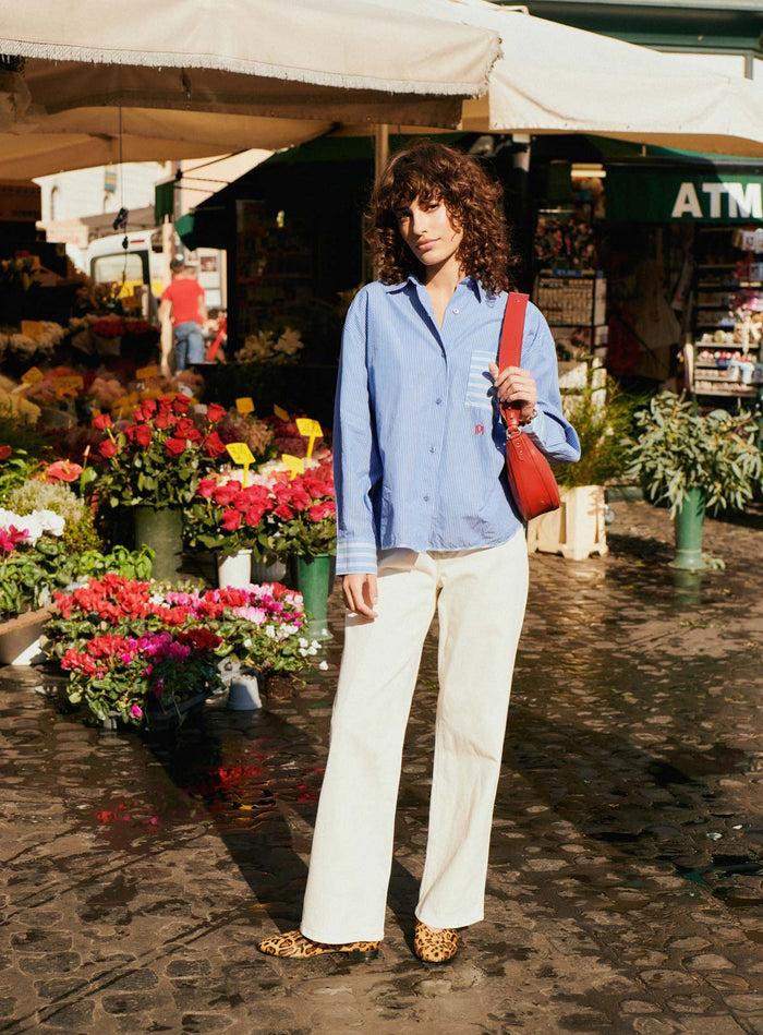 petite Mendigote Tatin - Chemise Ample à Rayures - Bleu
