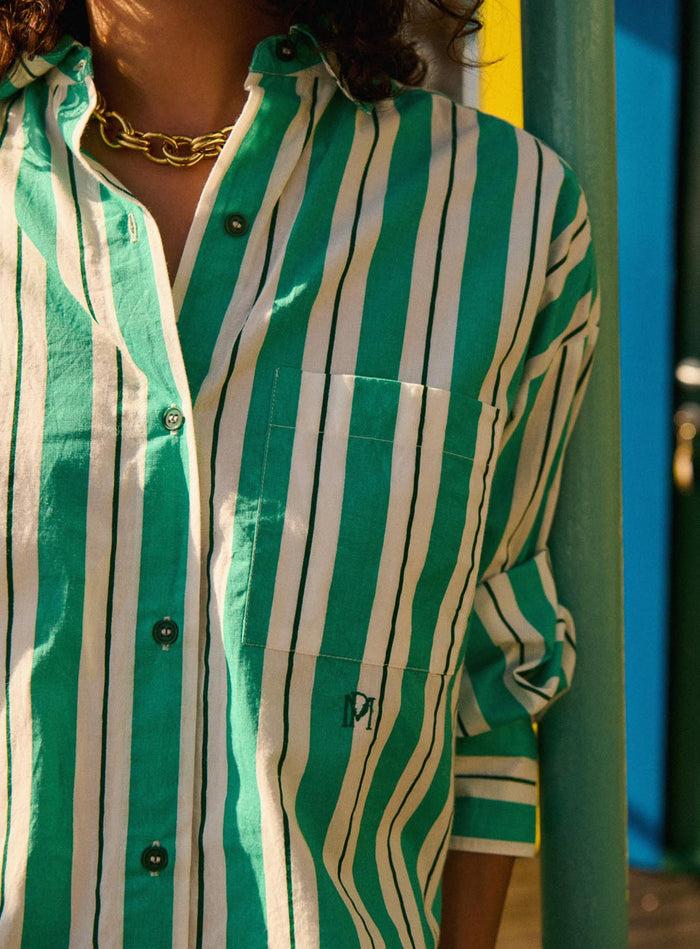 Petite Mendigote Tatin - Chemise Ample à Rayures - Vert