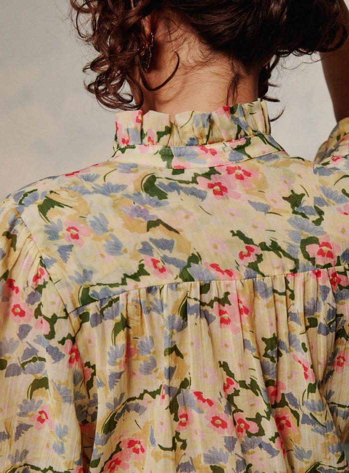 Petite Mendigote Tera - Blouse Fluide à Imprimé Fleuri - Jaune