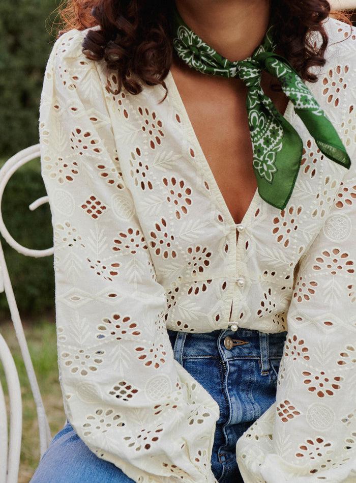 petite mendigote Theodora - Blouse ajourée à manches longues