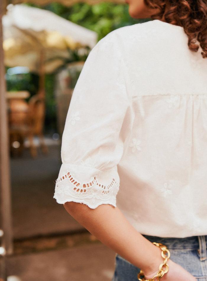 Petite Mendigote Tilly - Blouse Ajourée Avec Broderies Anglaises - écru
