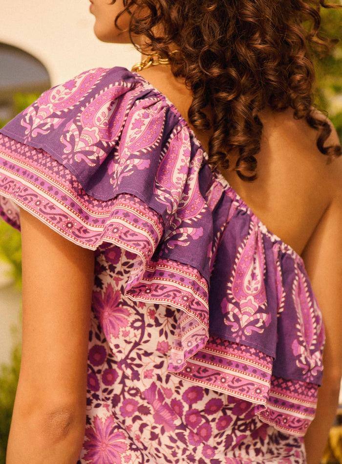 Petite Mendigote Timeo - Top Asymétrique à Motifs Et Volants