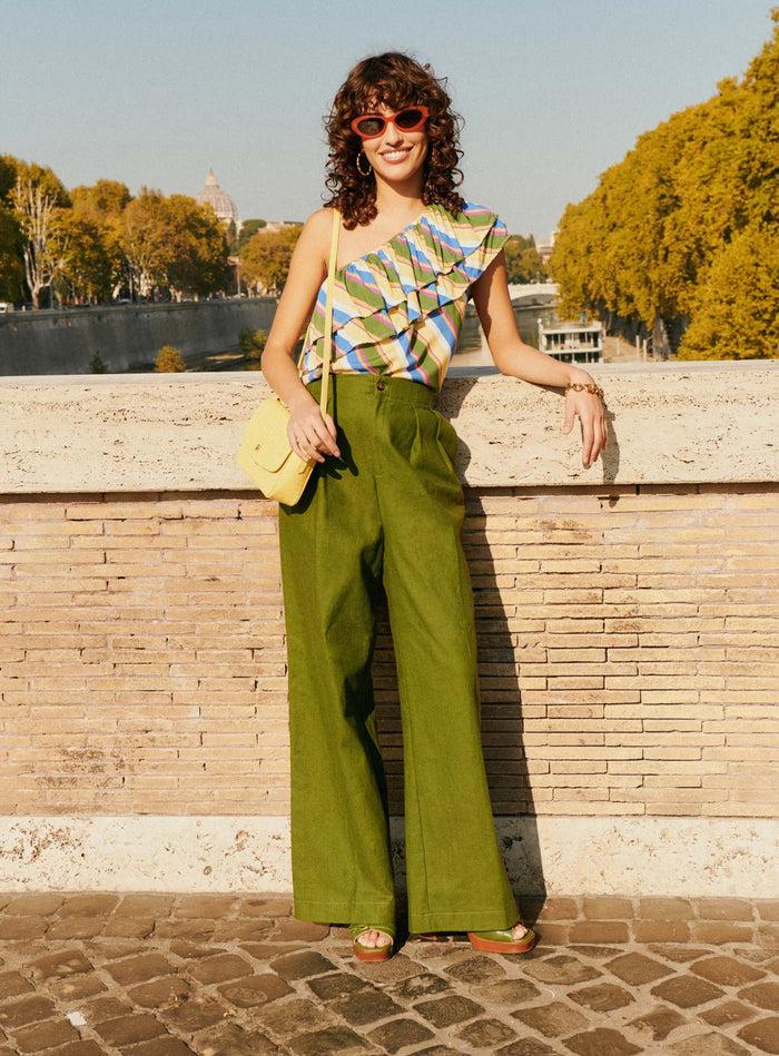 Petite Mendigote Timeo - Top Asymétrique à Rayures Et Volants