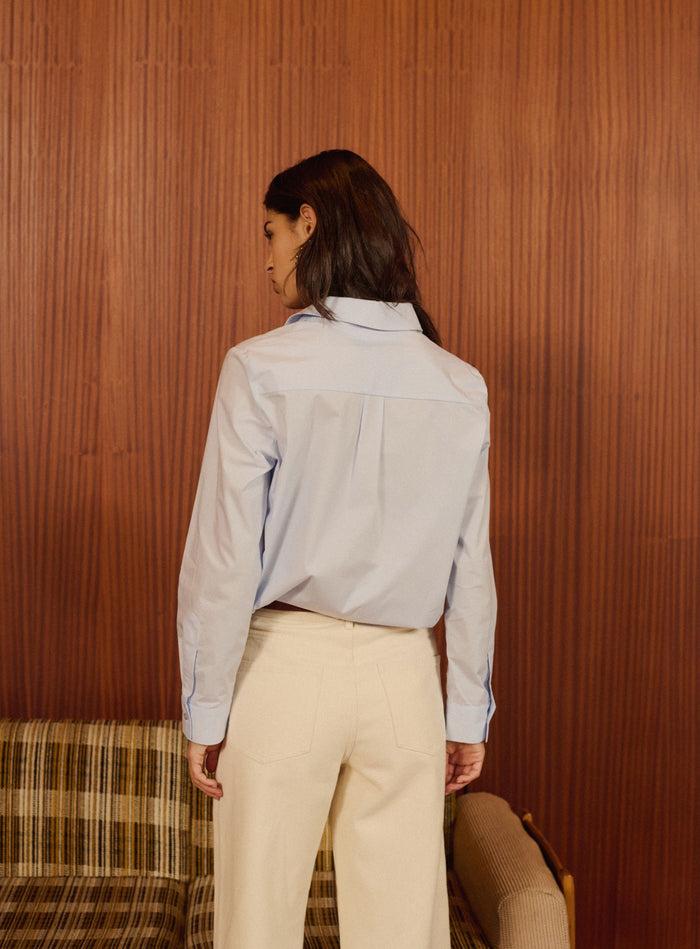 Petite Mendigote Titouan - Chemise Droite à Manches Longues - Bleu