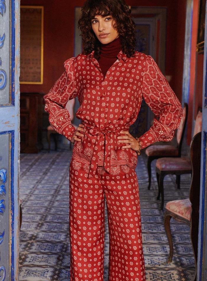 Petite Mendigote Tivoli - Chemise En Viscose à Imprimé Rouge