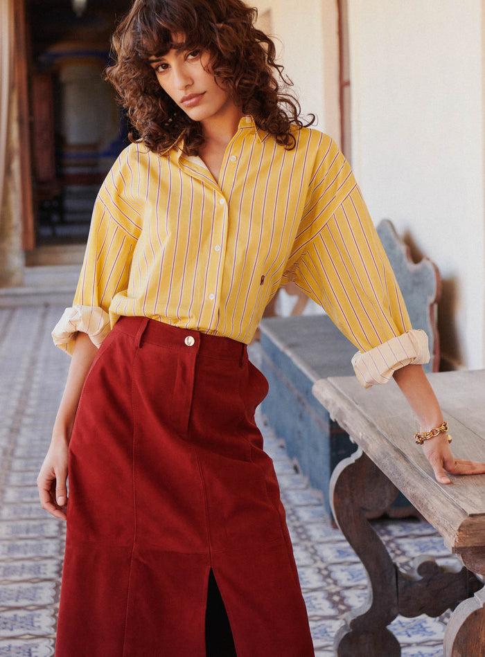 Petite Mendigote Tomy - Chemise Fluide à Manches Longues - Jaune