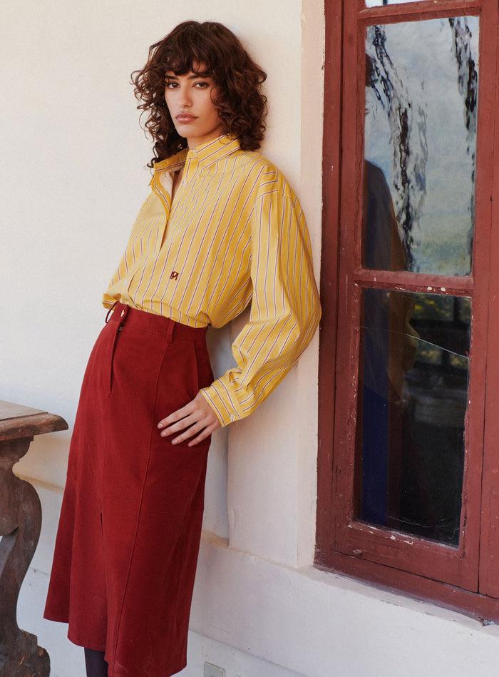 Petite Mendigote Tomy - Chemise Fluide à Manches Longues - Jaune