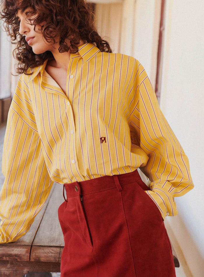 petite mendigote Tomy - Chemise fluide à manches longues - jaune