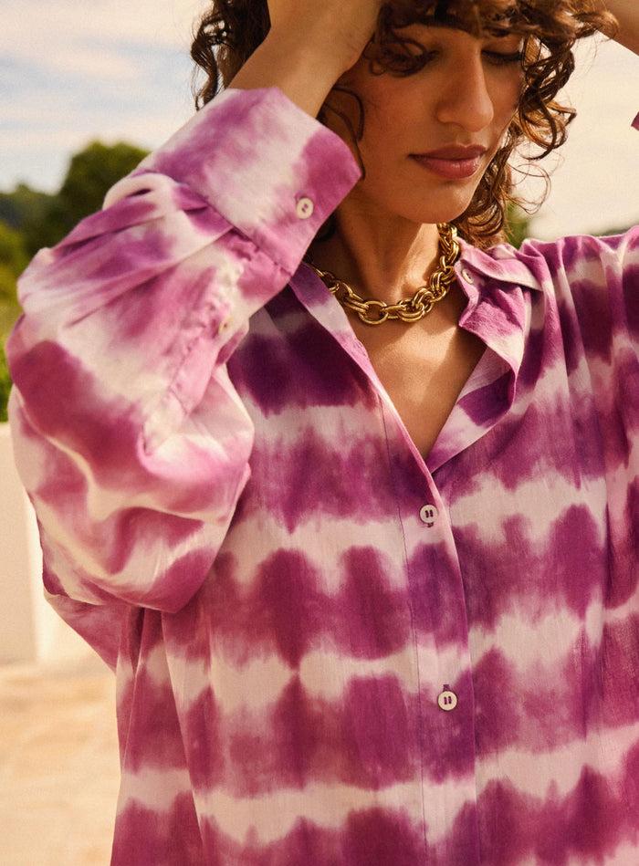 petite mendigote Tomy - Chemise fluide à manches longues - tie & dye violet