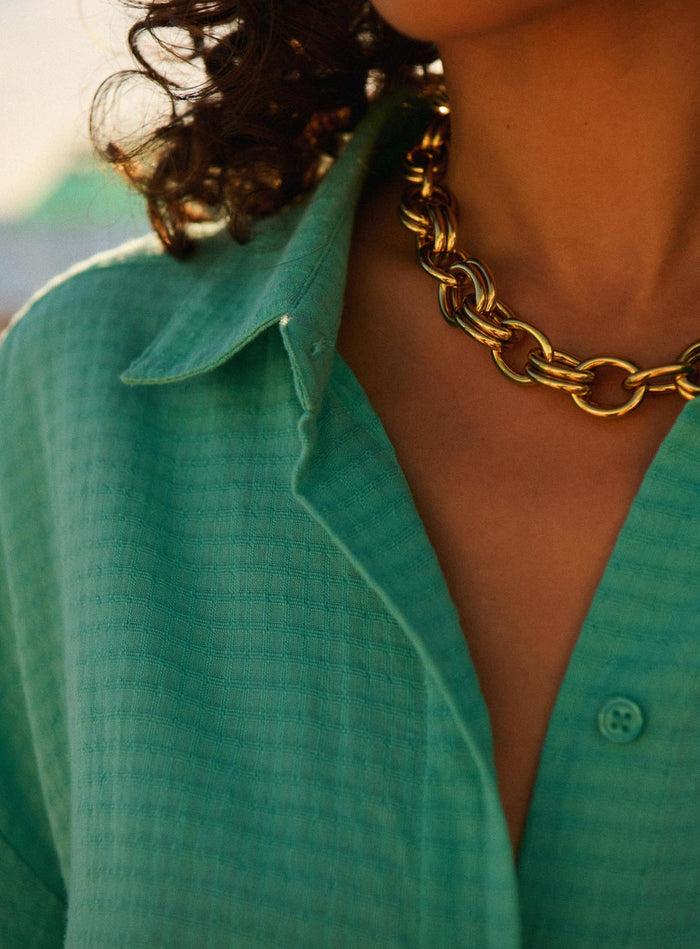 Petite Mendigote Tomy - Chemise Fluide à Manches Longues - Vert