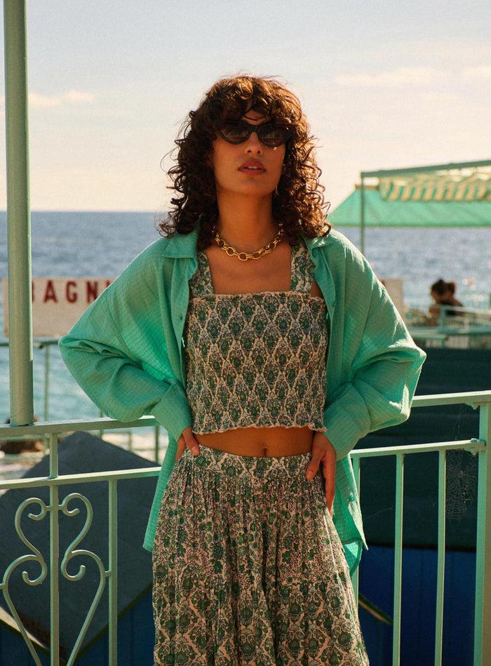 Petite Mendigote Tomy - Chemise Fluide à Manches Longues - Vert