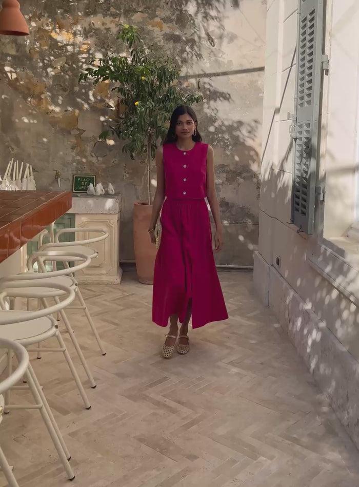Petite Mendigote Wendy - Top Sans Manche Court Coloré - Rose