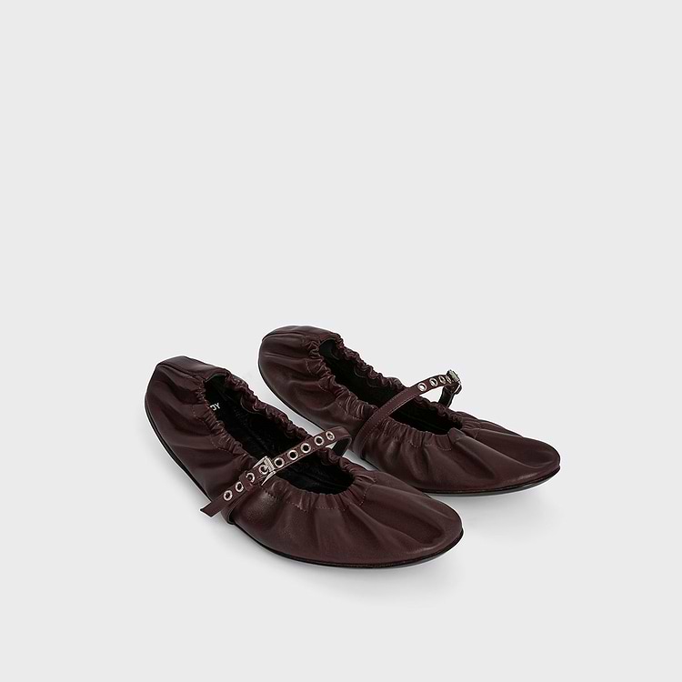 Pierre Hardy BALLERINE MARGOT Cuir D'agneau Bordeaux