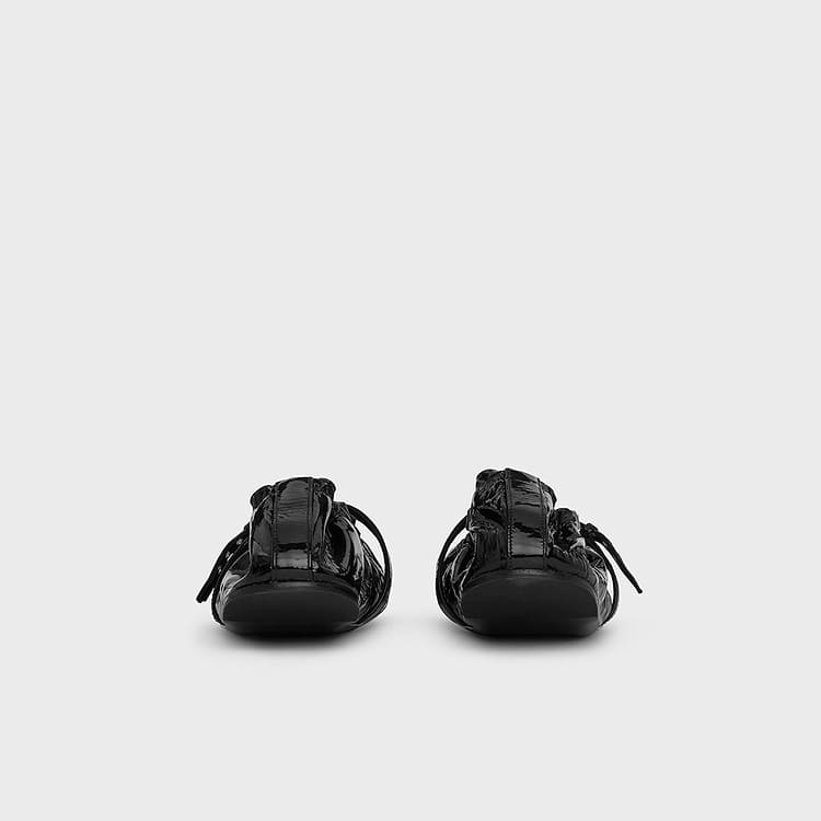 Pierre Hardy BALLERINE MARGOT Cuir De Chevreau Verni Noir