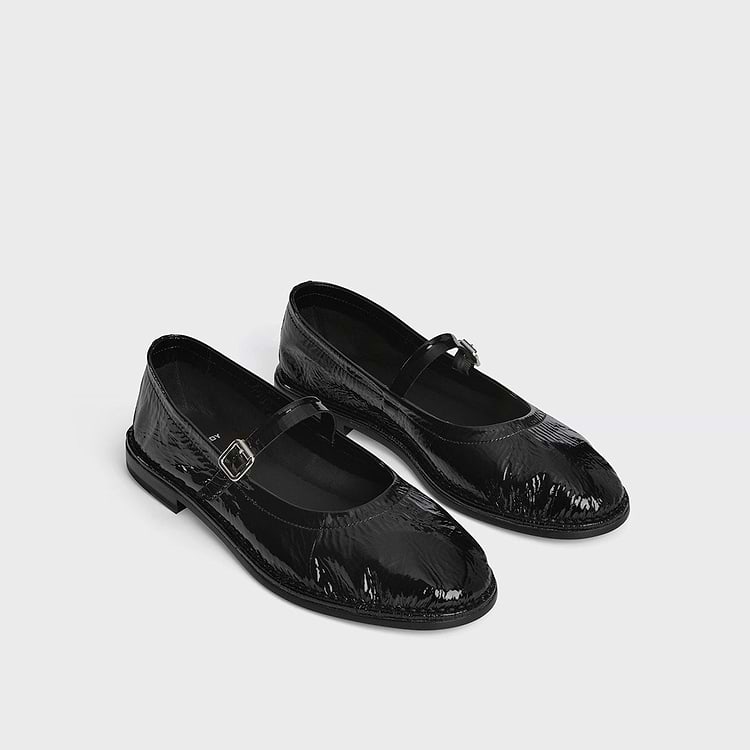 Pierre Hardy BALLERINE TRISH Cuir De Chèvre Verni Noir