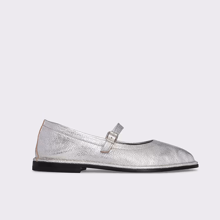 pierre hardy BALLERINE TRISH Cuir de chevreau grainé argenté