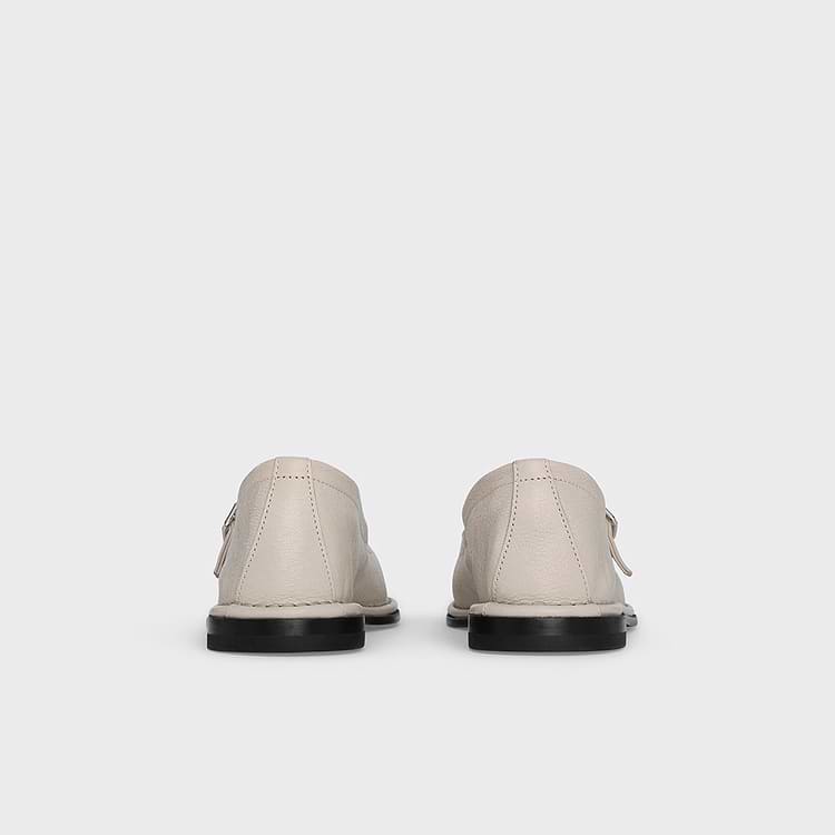 Pierre Hardy BALLERINE TRISH Cuir De Chevreau Grainé Blanc Cassé