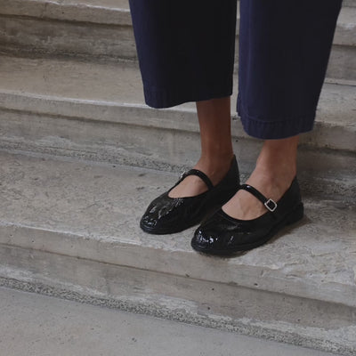 Pierre Hardy BALLERINE TRISH Cuir De Chevreau Grainé Blanc Cassé