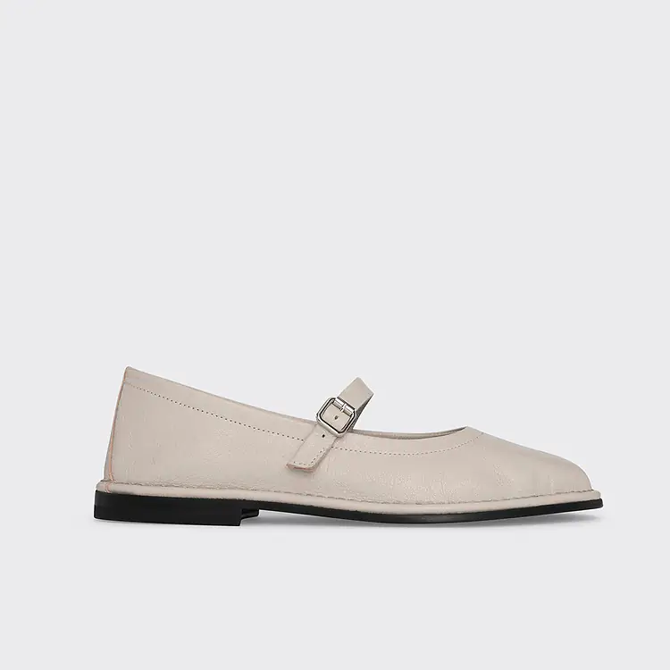 pierre hardy BALLERINE TRISH Cuir de chevreau grainé blanc cassé