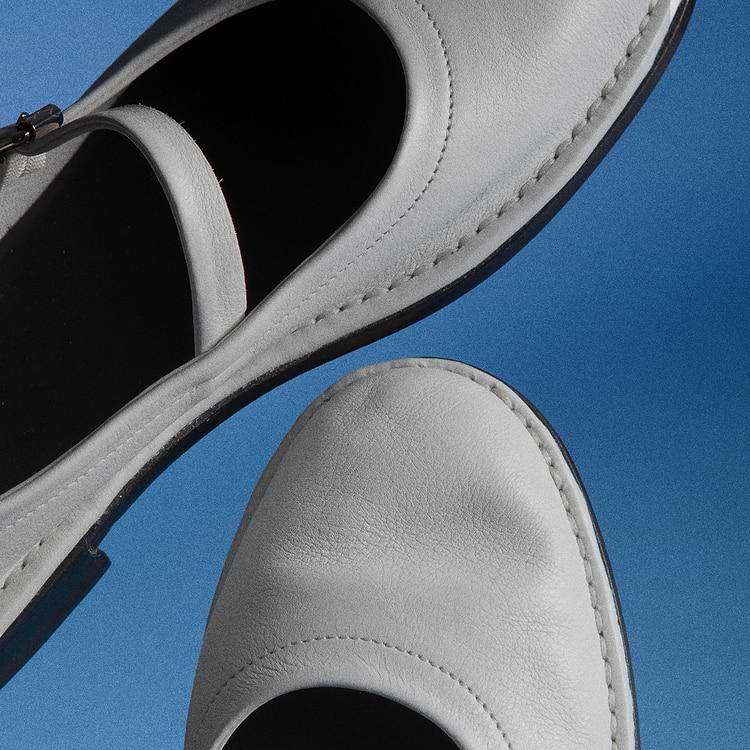 Pierre Hardy BALLERINE TRISH Cuir De Veau Grainé Blanc