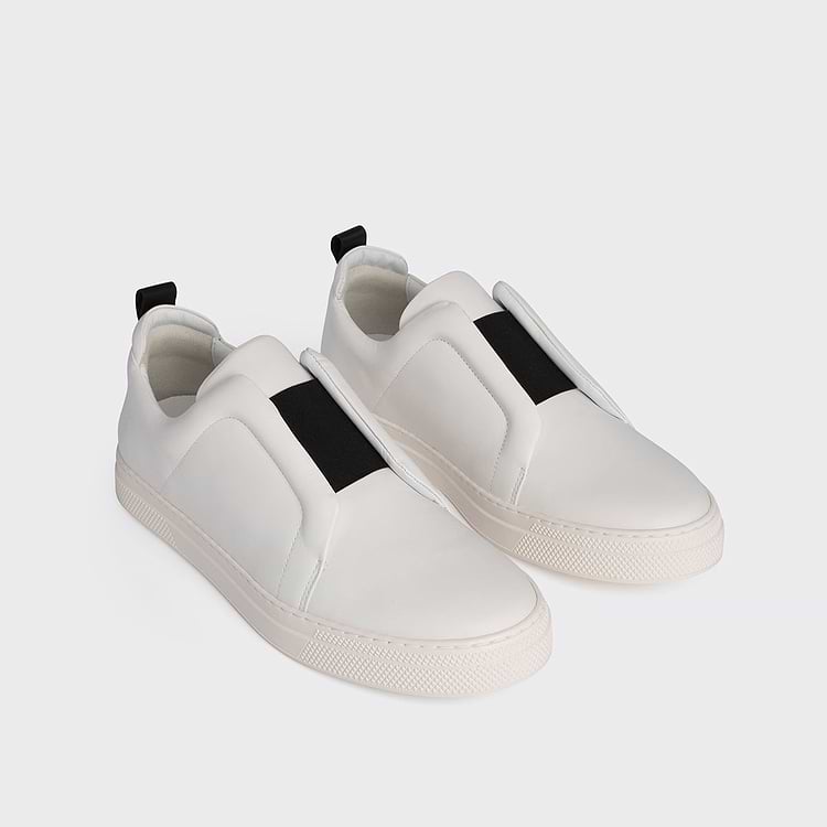Pierre Hardy BASKETS SLIDER Cuir De Veau Blanc Et Noir