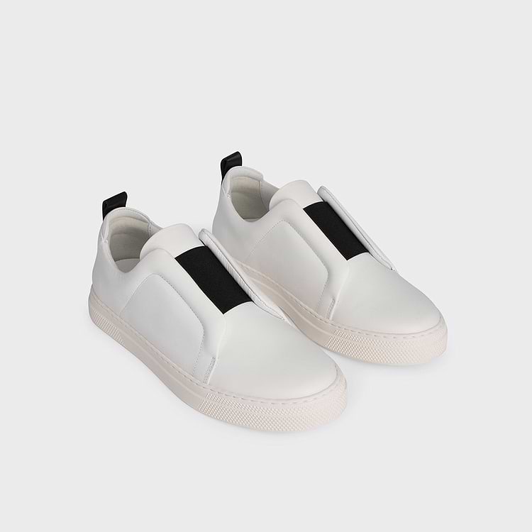 Pierre Hardy BASKETS SLIDER Cuir De Veau Blanc Et Noir