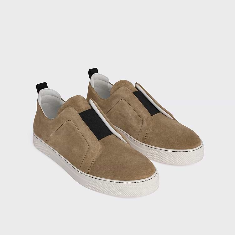 Pierre Hardy BASKETS SLIDER Cuir De Veau Velours Sable