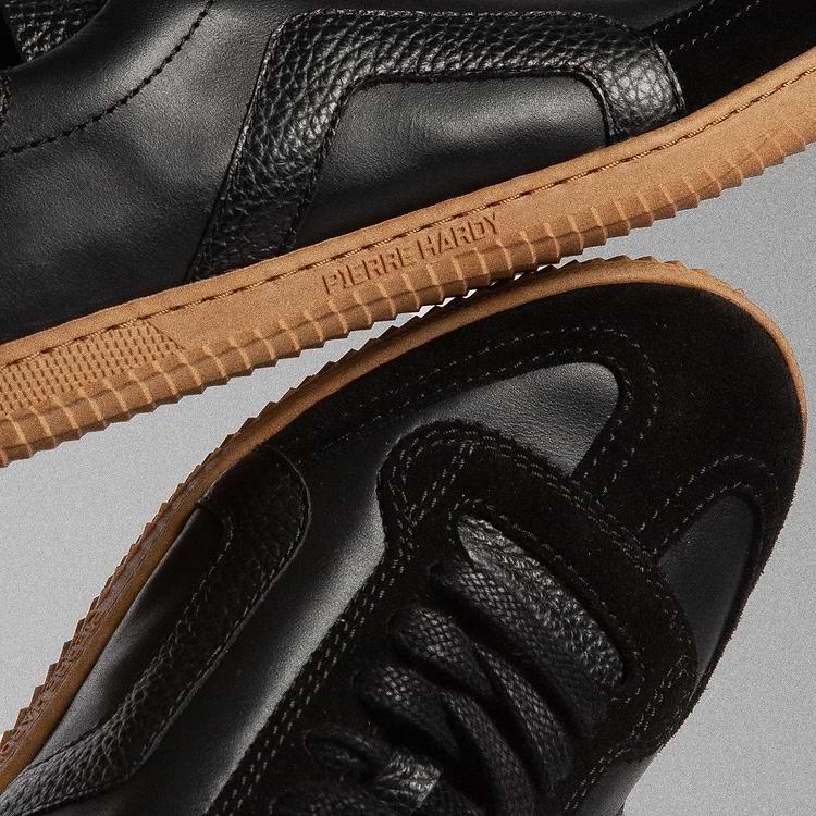 Pierre Hardy BASKETS START Cuir De Veau Velours Noir Et Cuir De Veau Grainé