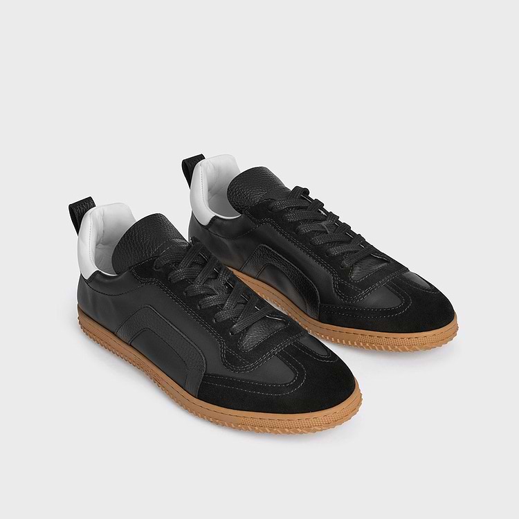 Pierre Hardy BASKETS START Cuir De Veau Velours Noir Et Cuir De Veau Grainé