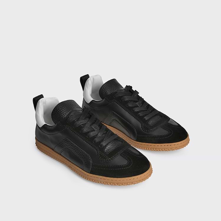 Pierre Hardy BASKETS START Cuir De Veau Velours Noir Et Cuir De Veau Grainé