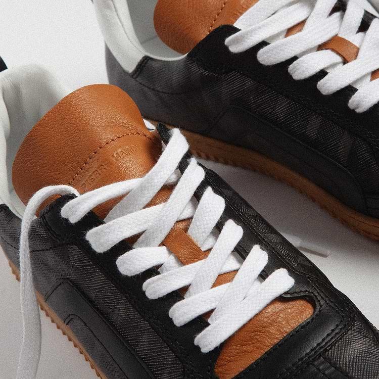 Pierre Hardy BASKETS START Toile Enduite Cube Perspective Noir Et Cuir De Veau Noir