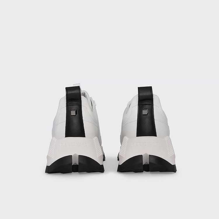 Pierre Hardy BASKETS STREET LIFE Cuir De Veau Blanc Avec Empiècement Noir