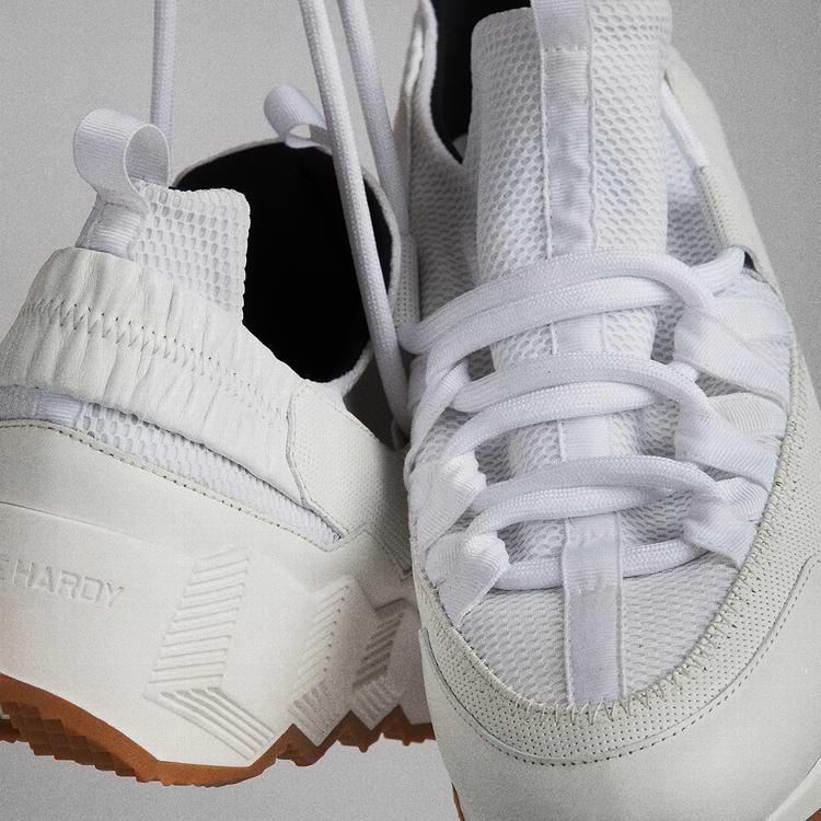 Pierre Hardy BASKETS TREK COMET Mesh Blanc Avec Empiècements En Veau Blanc