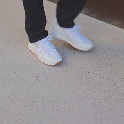 Pierre Hardy BASKETS TREK COMET Mesh Blanc Avec Empiècements En Veau Blanc