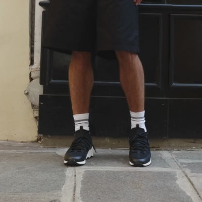 Pierre Hardy BASKETS TREK COMET Toile De Nylon Kaki Et Cuir De Veau Bleu