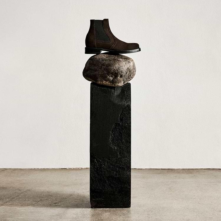 Pierre Hardy BOTTINES HEROES Cuir De Veau Velours Moka