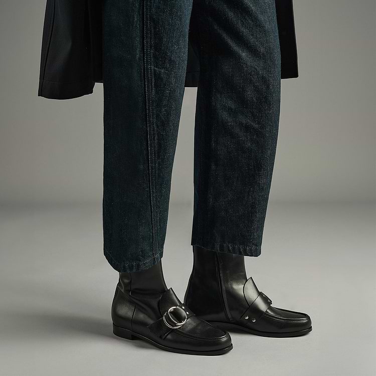 Pierre Hardy BOTTINES RIDER Cuir De Veau Lisse Noir