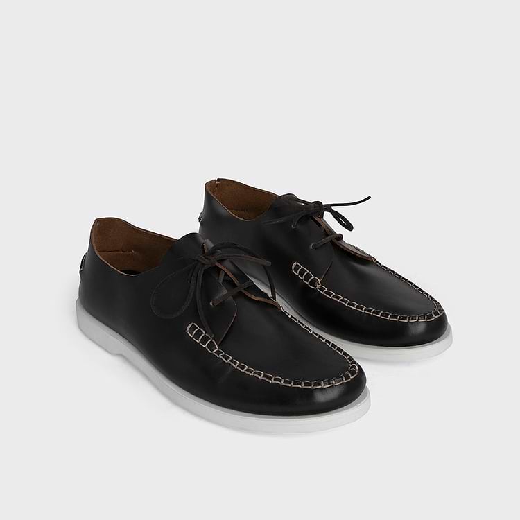 Pierre Hardy CHAUSSURE BATEAU MONTAUK Cuir De Veau Noir