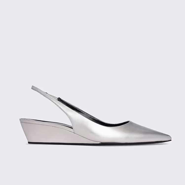 pierre hardy ESCARPIN SLINGBACK AMBER Cuir d'agneau métallisé argenté