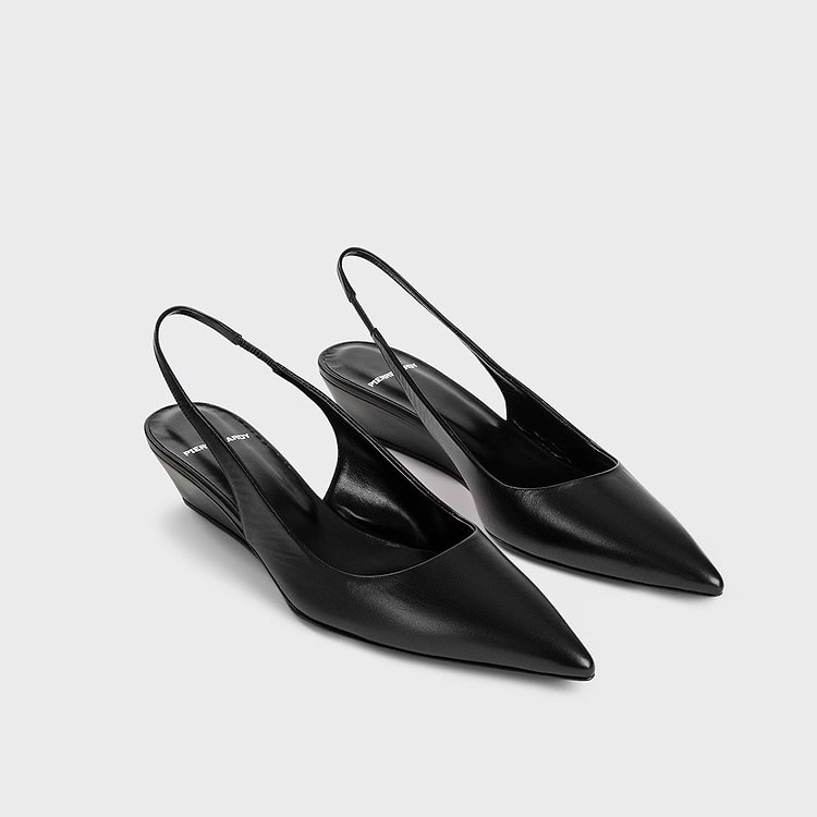 Pierre Hardy ESCARPIN SLINGBACK AMBER Cuir De Chèvre Noir