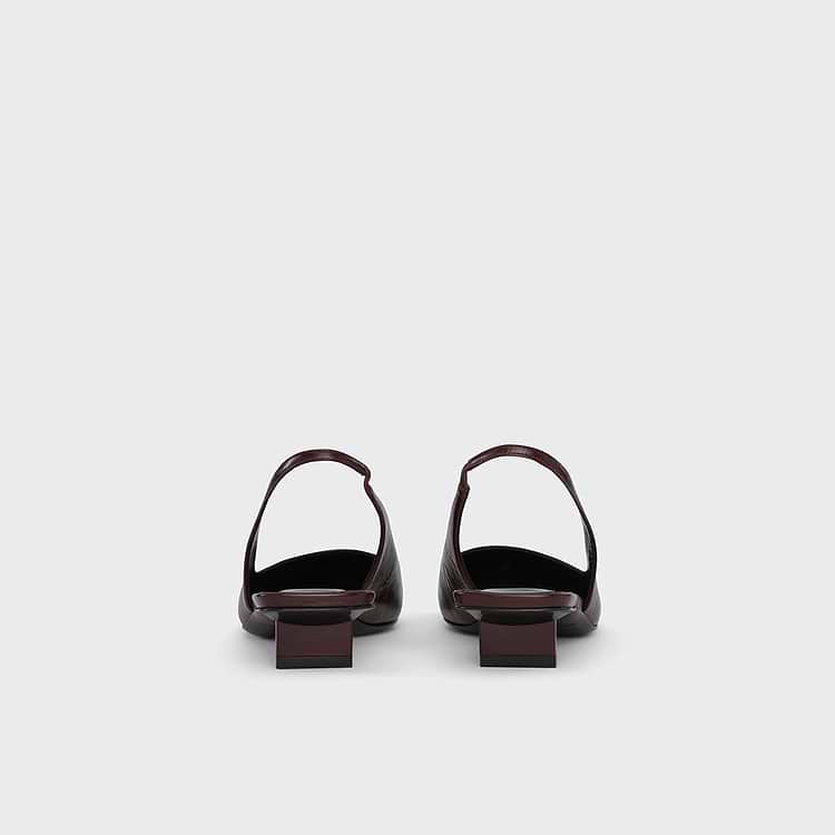 Pierre Hardy ESCARPIN SLINGBACK STELLA Cuir De Veau Craquelé Bordeaux