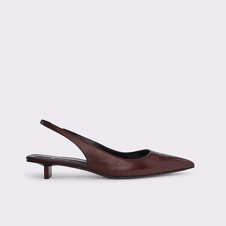 pierre hardy ESCARPIN SLINGBACK STELLA Cuir de veau craquelé bordeaux