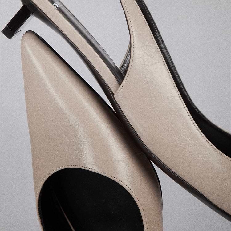 Pierre Hardy ESCARPIN SLINGBACK STELLA Cuir De Veau Craquelé Craie